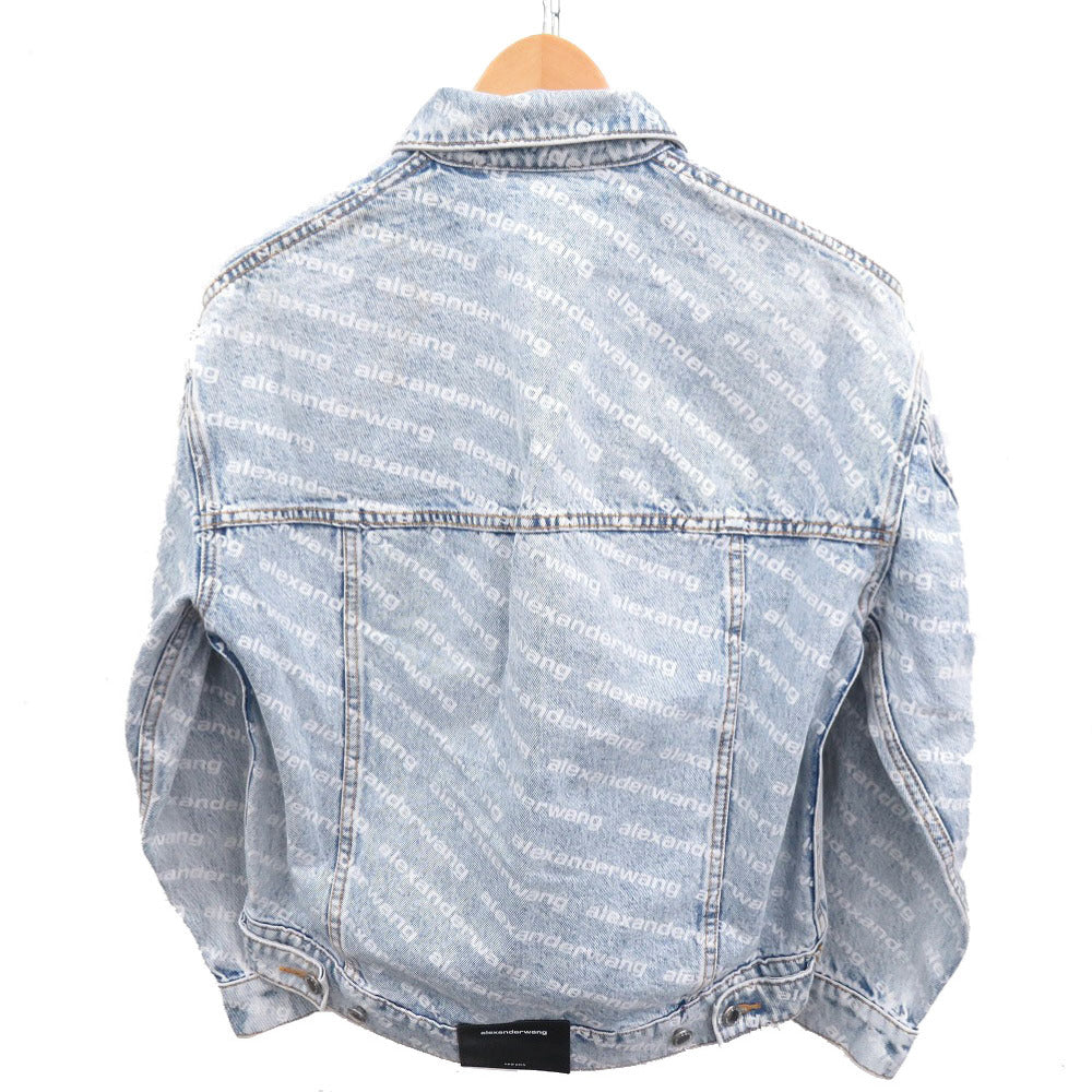 未使用 アレキサンダーワン Falling Back ロゴプリント サイズXS コットン ブルー デニムジャケット 1981【中古】Alexander Wang