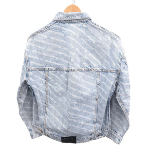 未使用 アレキサンダーワン Falling Back ロゴプリント サイズXS コットン ブルー デニムジャケット 1981【中古】Alexander Wang