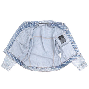 未使用 アレキサンダーワン Falling Back ロゴプリント サイズXS コットン ブルー デニムジャケット 1981【中古】Alexander Wang