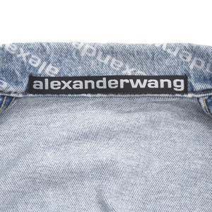 未使用 アレキサンダーワン Falling Back ロゴプリント サイズXS コットン ブルー デニムジャケット 1981【中古】Alexander Wang