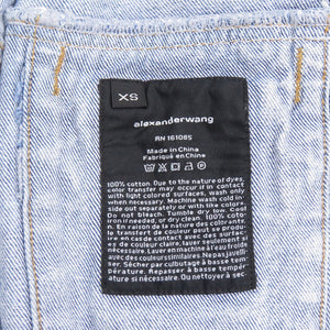 未使用 アレキサンダーワン Falling Back ロゴプリント サイズXS コットン ブルー デニムジャケット 1981【中古】Alexander Wang