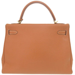 美品 エルメス ケリー32 内縫い フィヨルド エトリュクス 新金具 ゴールド金具 □H刻印(2004年製) ハンドバッグ 2005【中古】HERMES