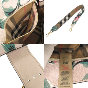 バーバリー 花 レザー ベージュ ピンク グリーン 2way ハンドバッグ ショルダーバッグ 2018【中古】BURBERRY