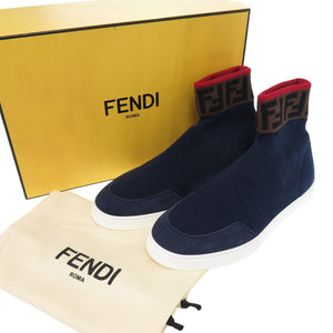 未使用 フェンディ FFロゴ ソックススニーカー ズッカ ニット スニーカー ネイビー レッド ブラウン 2024【中古】FENDI