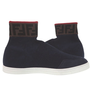 未使用 フェンディ FFロゴ ソックススニーカー ズッカ ニット スニーカー ネイビー レッド ブラウン 2024【中古】FENDI