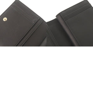 新品同様 フルラ CAMELIA S COMPACT WALLET カメリア レザー ブラック 二つ折り財布 黒 2029【中古】Furla