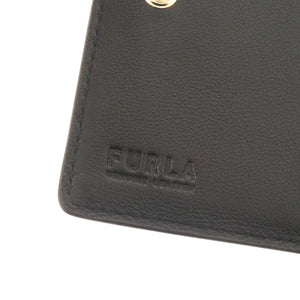 新品同様 フルラ CAMELIA S COMPACT WALLET カメリア レザー ブラック 二つ折り財布 黒 2029【中古】Furla