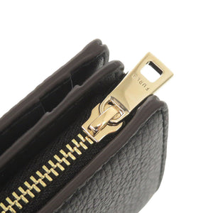 新品同様 フルラ CAMELIA S COMPACT WALLET カメリア レザー ブラック 二つ折り財布 黒 2029【中古】Furla