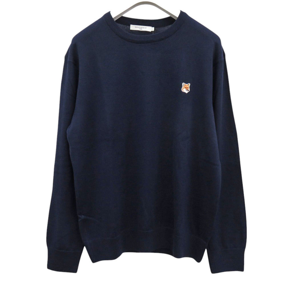 新品同様 メゾンキツネ ニット FM00528KT1036 P480 ネイビー セーター ウール 紺 2031【中古】MAISON KITSUNE