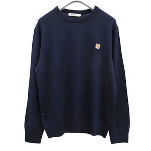 新品同様 メゾンキツネ ニット FM00528KT1036 P480 ネイビー セーター ウール 紺 2031【中古】MAISON KITSUNE