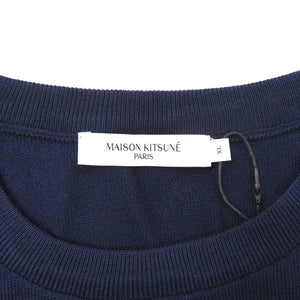 新品同様 メゾンキツネ ニット FM00528KT1036 P480 ネイビー セーター ウール 紺 2031【中古】MAISON KITSUNE