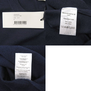 新品同様 メゾンキツネ ニット FM00528KT1036 P480 ネイビー セーター ウール 紺 2031【中古】MAISON KITSUNE