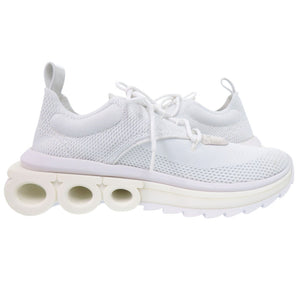 新品同様 サルヴァトーレフェラガモ 'Nima' sneakers 0760648 スニーカー ゴム カーフ 紡織繊維 ホワイト 2041【中古】Salvatore Ferragamo