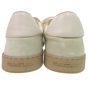 新品同様 サルヴァトーレフェラガモ ACHILLE MASCARPONE 0762260 レザー スウェード アイボリー スニーカー 2042【中古】Salvatore Ferragamo