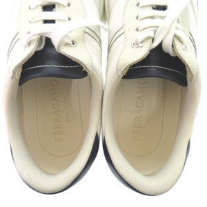 美品 サルヴァトーレフェラガモ ACHILLE BIANCO 0763468 レザー スウェード ホワイト ブルー スニーカー 2043【中古】Salvatore Ferragamo