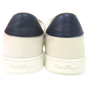 美品 サルヴァトーレフェラガモ ACHILLE BIANCO 0763468 レザー スウェード ホワイト ブルー スニーカー 2043【中古】Salvatore Ferragamo