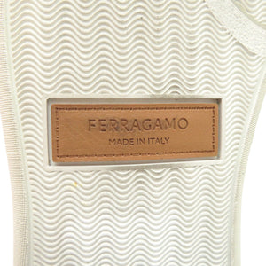 美品 サルヴァトーレフェラガモ ACHILLE BIANCO 0763468 レザー スウェード ホワイト ブルー スニーカー 2043【中古】Salvatore Ferragamo
