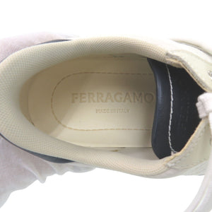 美品 サルヴァトーレフェラガモ ACHILLE BIANCO 0763468 レザー スウェード ホワイト ブルー スニーカー 2043【中古】Salvatore Ferragamo