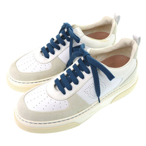 美品 サルヴァトーレフェラガモ CASSINA LOW 758147 カーフ レザー BIANCO ホワイト ブルー スニーカー 2044【中古】Salvatore Ferragamo