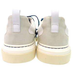 美品 サルヴァトーレフェラガモ CASSINA LOW 758147 カーフ レザー BIANCO ホワイト ブルー スニーカー 2044【中古】Salvatore Ferragamo