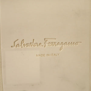 美品 サルヴァトーレフェラガモ CASSINA LOW 758147 カーフ レザー BIANCO ホワイト ブルー スニーカー 2044【中古】Salvatore Ferragamo