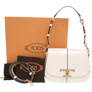 未使用 トッズ Tタイムレス XBWTSGI0100KETB013 レザー ホワイト 2way ショルダーバッグ 白 2046【中古】TOD’S