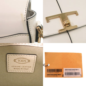 未使用 トッズ Tタイムレス XBWTSGI0100KETB013 レザー ホワイト 2way ショルダーバッグ 白 2046【中古】TOD’S