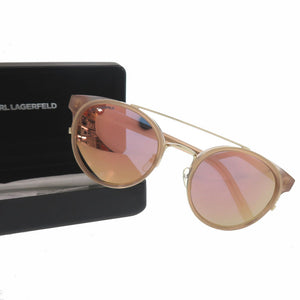未使用品 カール ラガーフェルド ツーブリッジ サングラス KL945SK アセテート メタル ピンクベージュ 2053【中古】KARL LAGERFELD