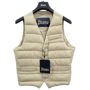 未使用 ヘルノ LEGEND WAISTCOAT PI002ULE 12456Z 1985 ナイロン ダウン フェザー シャンティベージュ ダウンベスト ジレ 2056【中古】Herno
