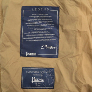 未使用 ヘルノ L'AVIATORE HERNO LEGEND PI010ULE サイズ44 ナイロン/ダウン キャメル ボンバージャケット ダウンジャケット 2064【中古】Herno メンズ