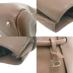 美品 デルボー オールレザー ハンドバッグ レザー ブラウン 2070【中古】DELVAUX