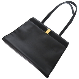 美品 サルヴァトーレフェラガモ ヴァラリボン AU 21 2530 レザー ブラック ゴールド金具 黒 トートバッグ 1237【中古】Salvatore Ferragamo