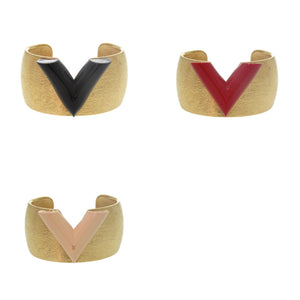 美品 ルイ ヴィトン カフ エセンシャルV コロラマ バングル M68031 メタル ゴールド ブレスレット LV 2081【中古】LOUIS VUITTON