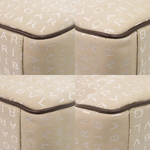 美品 ブルガリ ロゴマニア キャンバス ベージュ ビジネスバッグ ハンドバッグ 2083【中古】BVLGARI