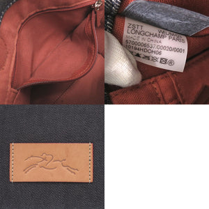 美品 ロンシャン エッセンシャル デニム 10194HDOH06 コットンデニム レザー ネイビー ハンドバッグ 2085【中古】Longchamp