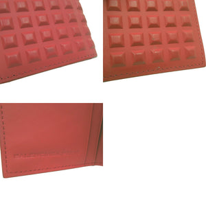 美品 バレンシアガ グリッドレザー カードケース 214715 レッド 2090【中古】BALENCIAGA