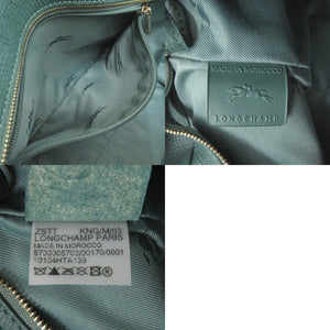 新品同様 ロンシャン メールボックス M レザー グリーン 2way ハンドバッグ 緑 2091【中古】Longchamp