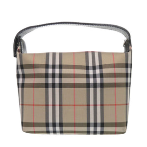 美品 バーバリー ノバチェック ナイロン レザー アクセサリーポーチ ベージュ ハンドバッグ 2095【中古】BURBERRY