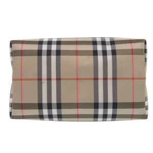 美品 バーバリー ノバチェック ナイロン レザー アクセサリーポーチ ベージュ ハンドバッグ 2095【中古】BURBERRY
