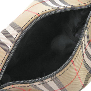 美品 バーバリー ノバチェック ナイロン レザー アクセサリーポーチ ベージュ ハンドバッグ 2095【中古】BURBERRY