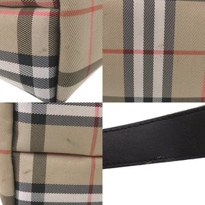 美品 バーバリー ノバチェック ナイロン レザー アクセサリーポーチ ベージュ ハンドバッグ 2095【中古】BURBERRY