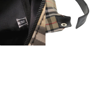 美品 バーバリー ノバチェック ナイロン レザー アクセサリーポーチ ベージュ ハンドバッグ 2095【中古】BURBERRY