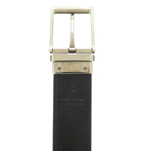 美品 バーバリー リバーシブルベルト REVERSIBLE BELT ポリウレタン コットン カウグレインレザー バーチブラウン ブラック 2106【中古】BURBERRY