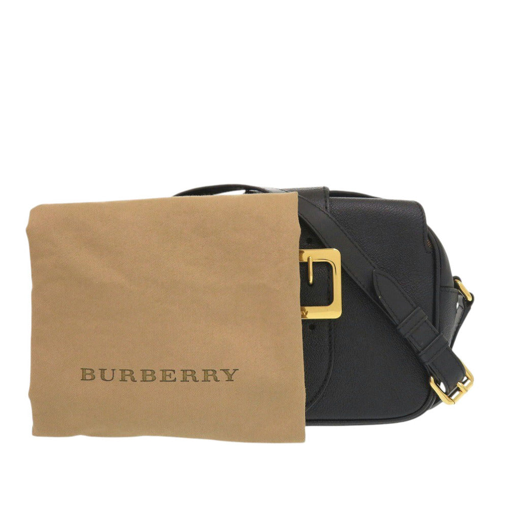 新品同様 バーバリー 4057804 レザー ブラック ショルダーバッグ 黒 2159【中古】BURBERRY