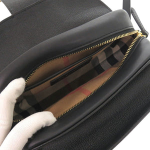 新品同様 バーバリー 4057804 レザー ブラック ショルダーバッグ 黒 2159【中古】BURBERRY