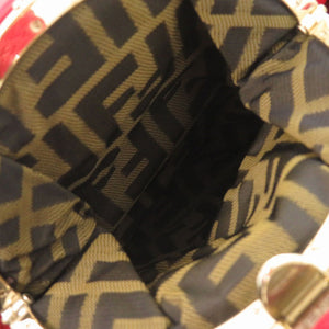 フェンディ × モンクレール スパイバッグ ハンドバッグ ナイロン/レザー レッド 2180【中古】FENDI × MONCLER