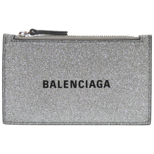 美品 バレンシアガ エヴリデイ 551990 レザー シルバー 銀 カードケース コインケース 財布 0017【中古】BALENCIAGA