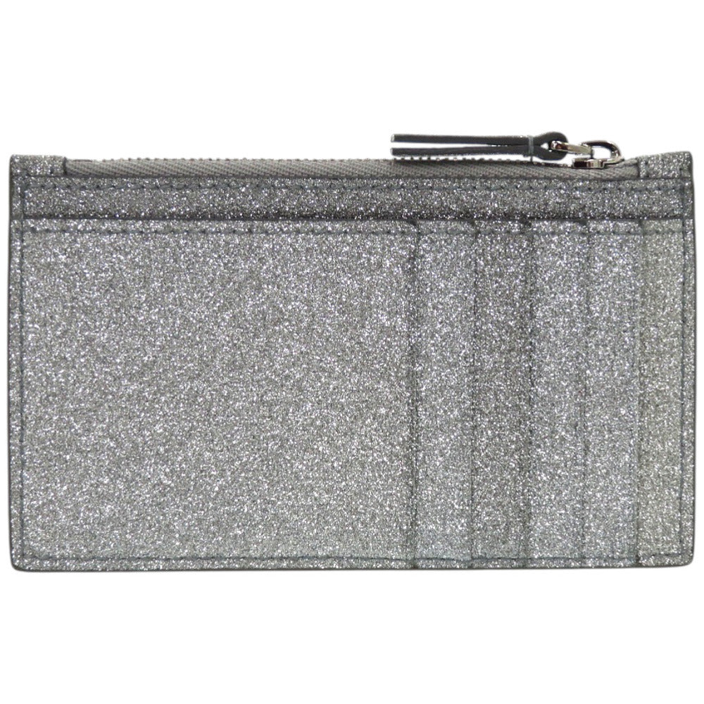 美品 バレンシアガ エヴリデイ 551990 レザー シルバー 銀 カードケース コインケース 財布 0017【中古】BALENCIAGA