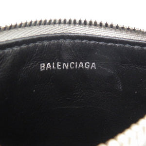 美品 バレンシアガ エヴリデイ 551990 レザー シルバー 銀 カードケース コインケース 財布 0017【中古】BALENCIAGA