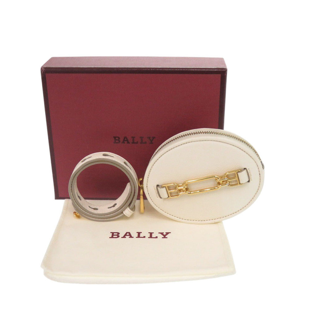 美品 バリー VALIAN GRTC ヴァリアン レザー ホワイト コインケース 白 0022【中古】BALLY
